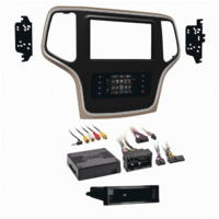 KIT DASH JEEP GRAND CHEROKEE 2014-2011 TURBO TOUCH SINGLE OR DOUBLE-DIN BRONZE TRIM