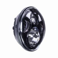 HEADLIGHT 5.6" ROUND W/ PARTIAL HALO BLACK FRONT 8-LED HEADLIGHT