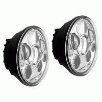 HEADLIGHT MOTORCYCLE 5.6" ROUND SILVER FRONT 8-LED HEADLIGHT