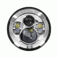 HEADLIGHT MOTORCYCLE 7" ROUND SILVER FRONT 6-LED HEADLIGHT