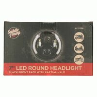 HEADLIGHT 7" ROUND WITH PARTIAL HALO BLACK FRONT 6-LED HEADLIGHT