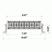 LIGHTBAR DUAL ROW 8 INCH 12 LED 36 WATT BLACK