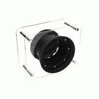 BAFFLE DISPLAY SILICONE - CLEAR, THICK PLEXI W/METAL POSTS