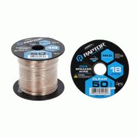 SPEAKER WIRE RAPTOR 18GA CLEAR CCA 50FT - VICE SERIES