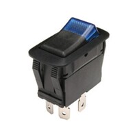 SWITCH ROCKER WATERPROOF SPST 21A ON-OFF BLUE 12V LED LAMP