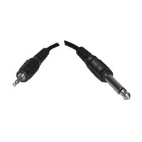 CABLE 1/4" MALE STEREO TO 3.5MM MALE STEREO 6FT