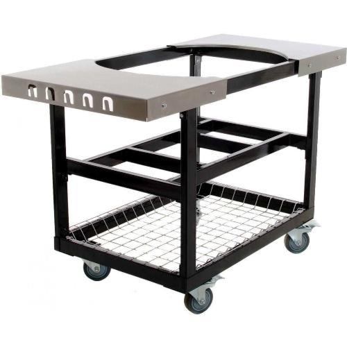 GRILL CART BASE WITH BASKET AND STAINLESS STEEL SIDE SHELVES FOR OVAL LG 300 & XL 400