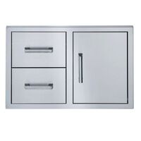 SINGLE DOOR WITH DOUBLE DRAWER, 34-IN. W X 22-IN. H