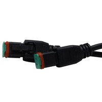 CONNECTOR HEAVY DUTY 2-OUTPUT DEUTSCH CONNECTOR AUXILIARY LIGHT SWITCH SHIELDED HARNESS W/12 VOLT IN