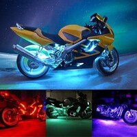LIGHT KIT RGB MULTI-COLOR LED MOTORCYCLE ACCENT STRIP W/ RF REMOTE CONTROL