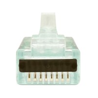 CONNECTOR PROSERIES PASS THROUGH GREEN TINT - CAT6 UTP WITH CAP45 - 50PC CLAMSHELL