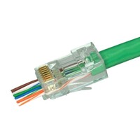 CONNECTOR PASS THROUGH GREEN TINT - CAT6 UTP - 500PC JAR