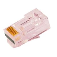 CONNECTOR PROSERIES PASS THROUGH (RED TINT) HI/LO STAGGER - CAT6/6A UTP WITH CAP45 - 50PC CLAMSHELL