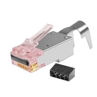 CONNECTOR PROSERIES PASSTHRU RJ45 CAT6/6A (RED TINT) HI/LO STAGGER STP 50PC/JAR