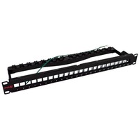KEYSTONE PATCH PANEL 24 PORT UNLOADED STP 1RU CABLE MANAGEMENT BRACKET, CABLE TIES AND RACK SCREWS