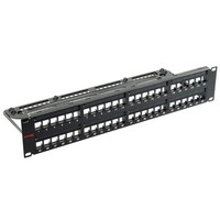 KEYSTONE PATCH PANEL 48 PORT UNLOADED UTP 2RU CABLE MANAGEMENT BRACKET CABLE TIES AND RACK SCREWS