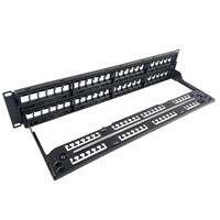 KEYSTONE PATCH PANEL 48 PORT UNLOADED UTP 2RU CABLE MANAGEMENT BRACKET CABLE TIES AND RACK SCREWS