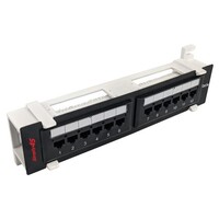 PATCH PANEL 12 PORT LOADED UTP CAT5E/110  STYLE/WALL MOUNT BRACKET/CABLE TIES AND RACK MOUNT SCREWS