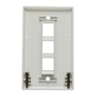 WALL PLATE 3 PORT WHITE KEYSTONE STANDARD SINGLE GANG UL 25 PACK
