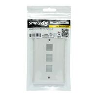 WALL PLATE 3 PORT WHITE KEYSTONE STANDARD SINGLE GANG UL