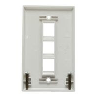 WALL PLATE 3 PORT WHITE KEYSTONE STANDARD SINGLE GANG UL