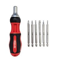 SCREWDRIVER 7-IN-1 MULTI BIT RATCHETING 9" FULL SIZE - 1EA BLISTER CARD