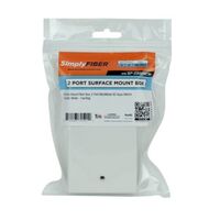 BOX SURFACE MOUNT FIBER 2-PORT MULTIMODE SC AQUA OM3/4 ADAPTER, WHITE - 1EA/BAG