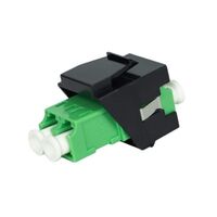 KEYSTONE JACK W/SHUTTER SIMPLEX LC/APC TO LC/APC GREEN SINGLE MODE FIBER - BLACK