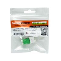 KEYSTONE JACK W/SHUTTER SIMPLEX LC/APC TO LC/APC GREEN SINGLE MODE FIBER - WHITE