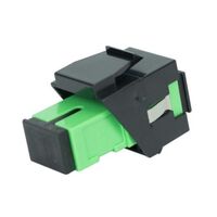 KEYSTONE JACK W/SHUTTER SIMPLEX SC/APC TO SC/APC GREEN SINGLE MODE FIBER BLACK