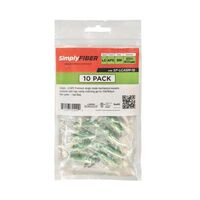 CONNECTOR LC/APC SINGLE-MODE MECHANICAL W/HIGH CLARITY MATCHING GEL F/250/900?M FIBER GREEN -10PK