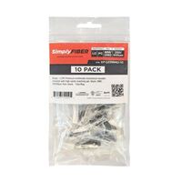 CONNECTOR LC/PC MULTIMODE W/HIGH CLARITY MATCHING GEL 50?M OM2 F/250/900?M FIBER BLACK 10PK