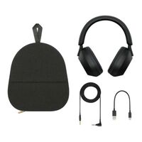 HEADPHONES WIRELESS INDUSTRY LEADING NOISE CANCELING WITH MIC-BLACK
