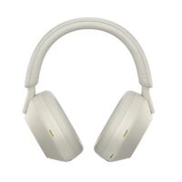 HEADPHONES WIRELESS INDUSTRY LEADING NOISE CANCELING WITH MIC-SILVER