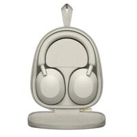 HEADPHONES WIRELESS INDUSTRY LEADING NOISE CANCELING WITH MIC-SILVER