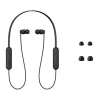 HEADPHONES WITH NECKBAND AND MIC WIRELESS IN-EAR-BLACK