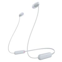 HEADPHONES WITH NECKBAND AND MIC WIRELESS IN-EAR-WHITE