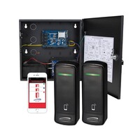 2 DOOR ACCESS CONTROL KIT WITH BLUETOOTH MOBILE READER & CREDENTIALS