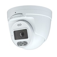 CAMERA 8MP AI IP TURRET CAMERA WITH DIGITAL DETERRENT 2.8MM FIXED LENS WHITE NDAA W/JUNC BOX
