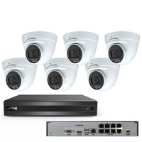 KIT SPECO BLUE 8CH 8MP RECORDER W/6 O4KT1 TURRET CAMERAS NO JUNCTION BOX - WHITE (JB2 BOX EXTRA)