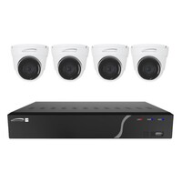 KIT NVR 4CH WITH 4 OUTDOOR IR 5MP IP CAMERAS, 2.8MM FIXED LENS, 1TB NDAA