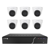 KIT NVR 8CH WITH 6 OUTDOOR IR 5MP IP CAMERAS, 2.8MM FIXED LENS, 2TB NDAA