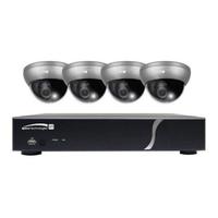 CCTV SYSTEM 4CH HD-TVI DVR 1080P 1TB 4 INTENSIFIER DOME CAMERAS 2.8-12MM LENS GREY