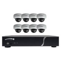 CCTV SYSTEM 8CH HD-TVI DVR 1080P 2TB 8 DOMES IR 3.6MM LENS WHITE