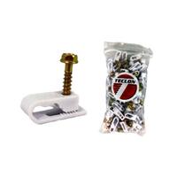 CLIP COAX RG-6 1/2"SCREW WHITE 100PK