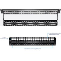 PATCH PANEL 48 PORT BLANK KEYSTONE SHIELDED PATCH PANEL