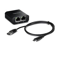 SPLITTER 2-PORT GIGABIT SPLITTER WITH USB TYPE C POWER