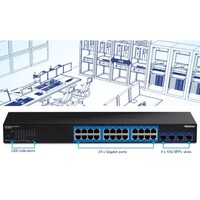 SWITCH 24-PORT GIGABIT WEB SMART WITH 4 X 10G SFP+ SLOTS