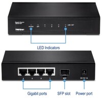 SWITCH REAR PORT 4-PORT GIGABIT WITH SFP SLOT (METAL)