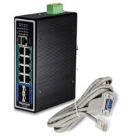 SWITCH 12-PORT HARDENED INDUSTRIAL GIGABIT POE+ LAYER 2+ MANAGED DIN-RAIL